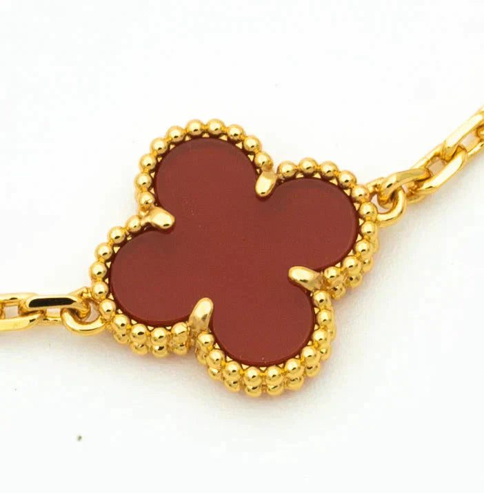 [Lumina] CLOVER 5 MOTIF RED CORNELIAN BRACELET COLLECTION