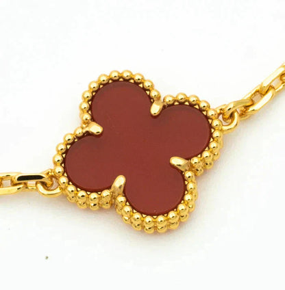[Lumina] CLOVER 5 MOTIF RED CORNELIAN BRACELET COLLECTION