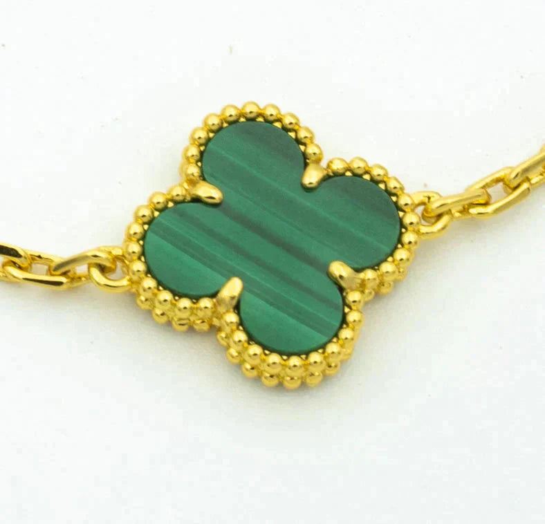 [Lumina] CLOVER 5 MOTIF MALACHITE BRACELET COLLECTION