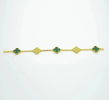 [Lumina] CLOVER 5 MOTIF MALACHITE BRACELET COLLECTION