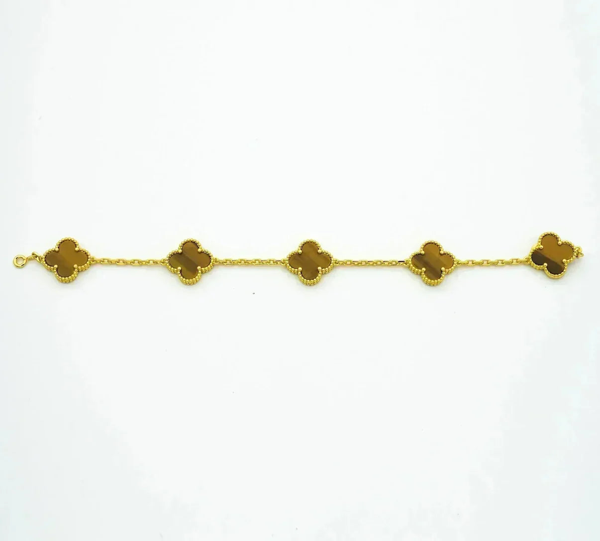 [Lumina] CLOVER 5 MOTIFS TIGER EYE BRACELET COLLECTION