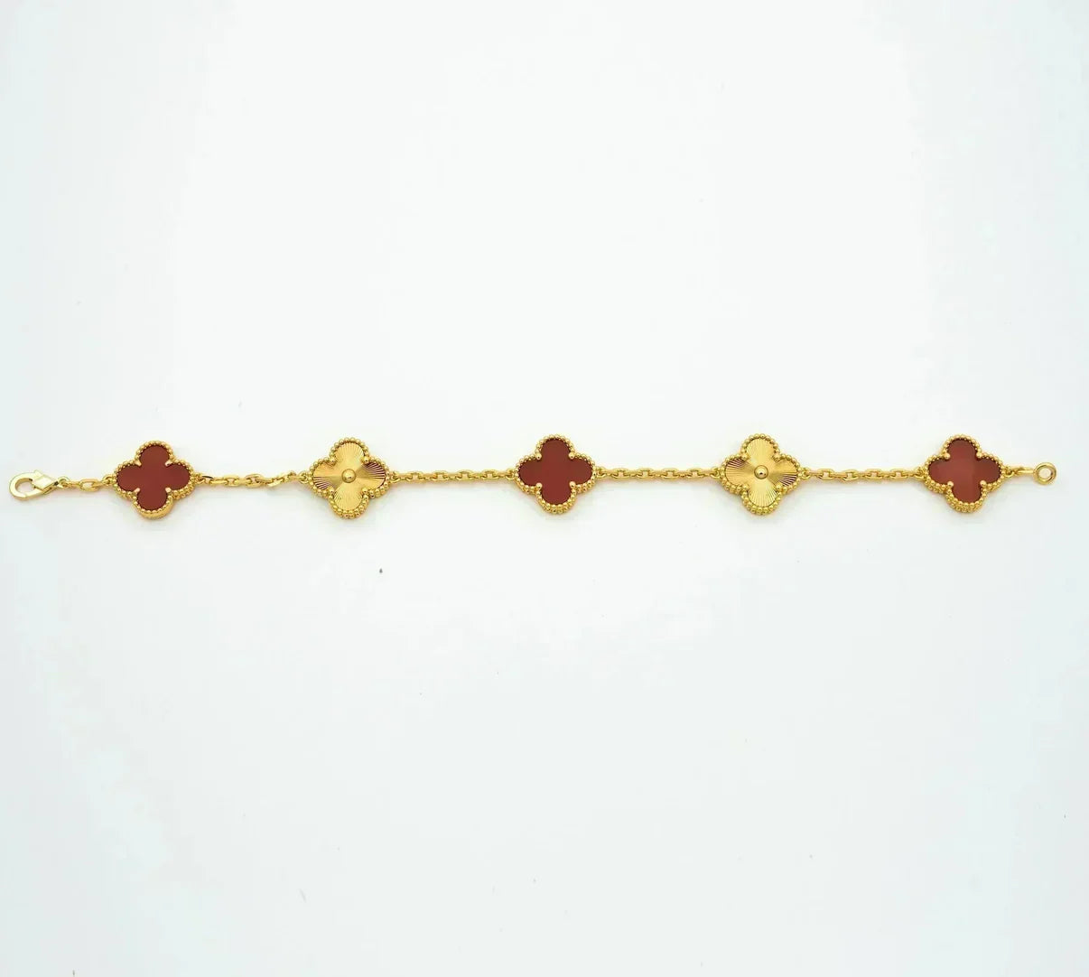 [Lumina] CLOVER 5 MOTIF RED CORNELIAN BRACELET COLLECTION