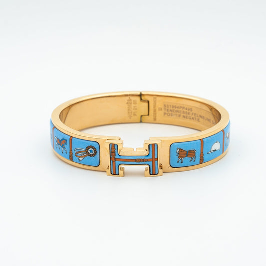 [Lumina]H PINK GOLD BRACELET BLUE CERAMIC