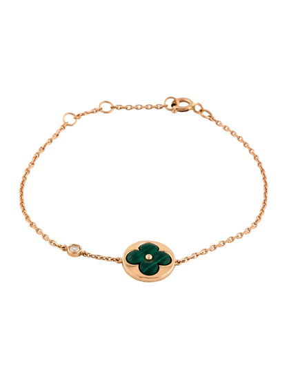 [Lumina]SUN MALACHITE 1 DIAMOND PINK GOLD BRACELET
