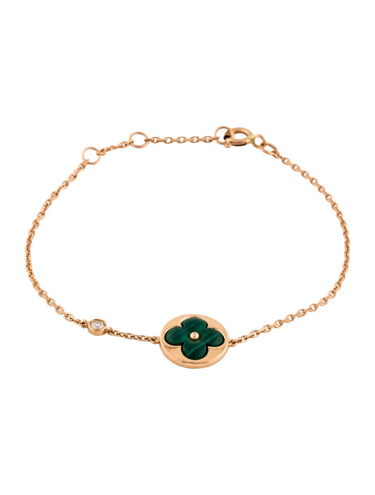 [Lumina]SUN MALACHITE 1 DIAMOND PINK GOLD BRACELET