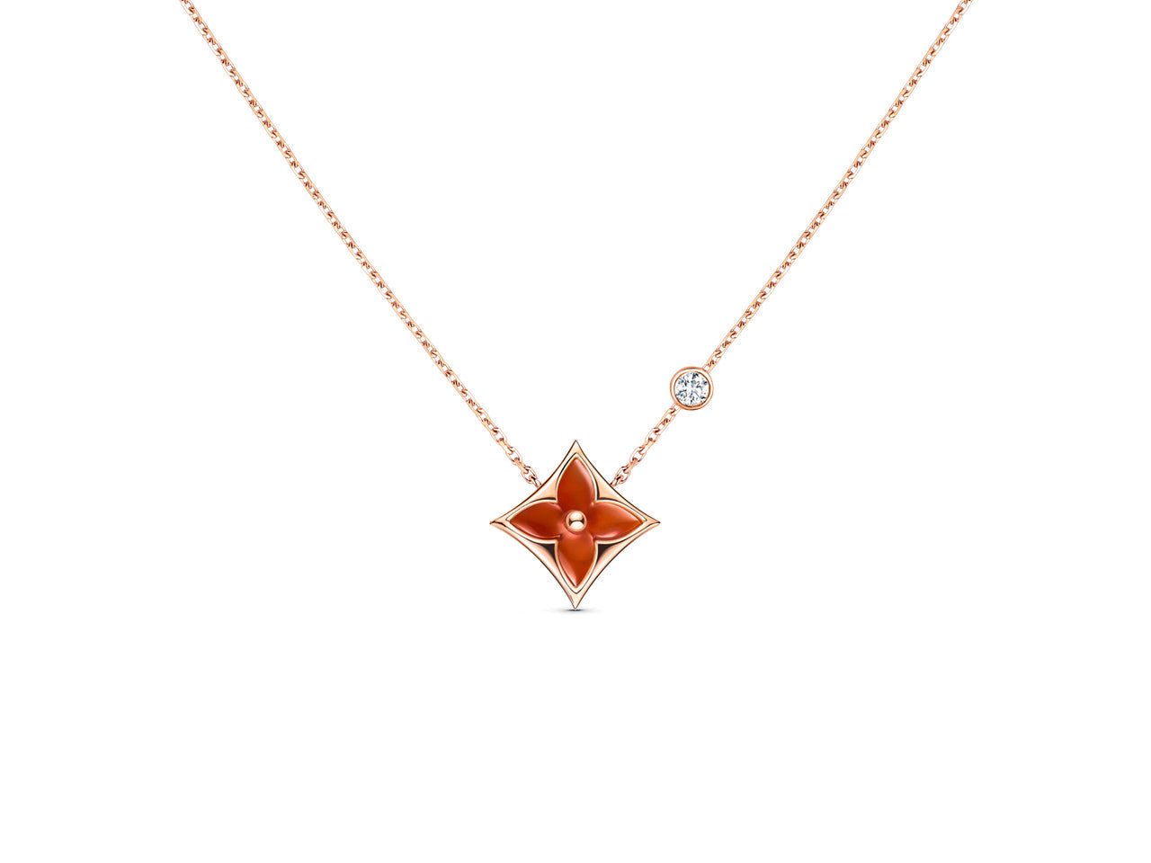 [Lumina]STAR NECKLACE PINK GOLD 1 DIAMOND