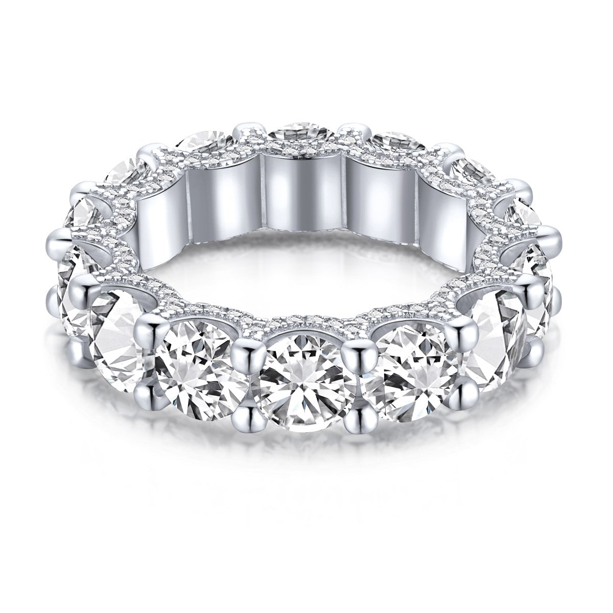 [Lumina Jewelry]Gorgeous Round Cut Tennis Ring