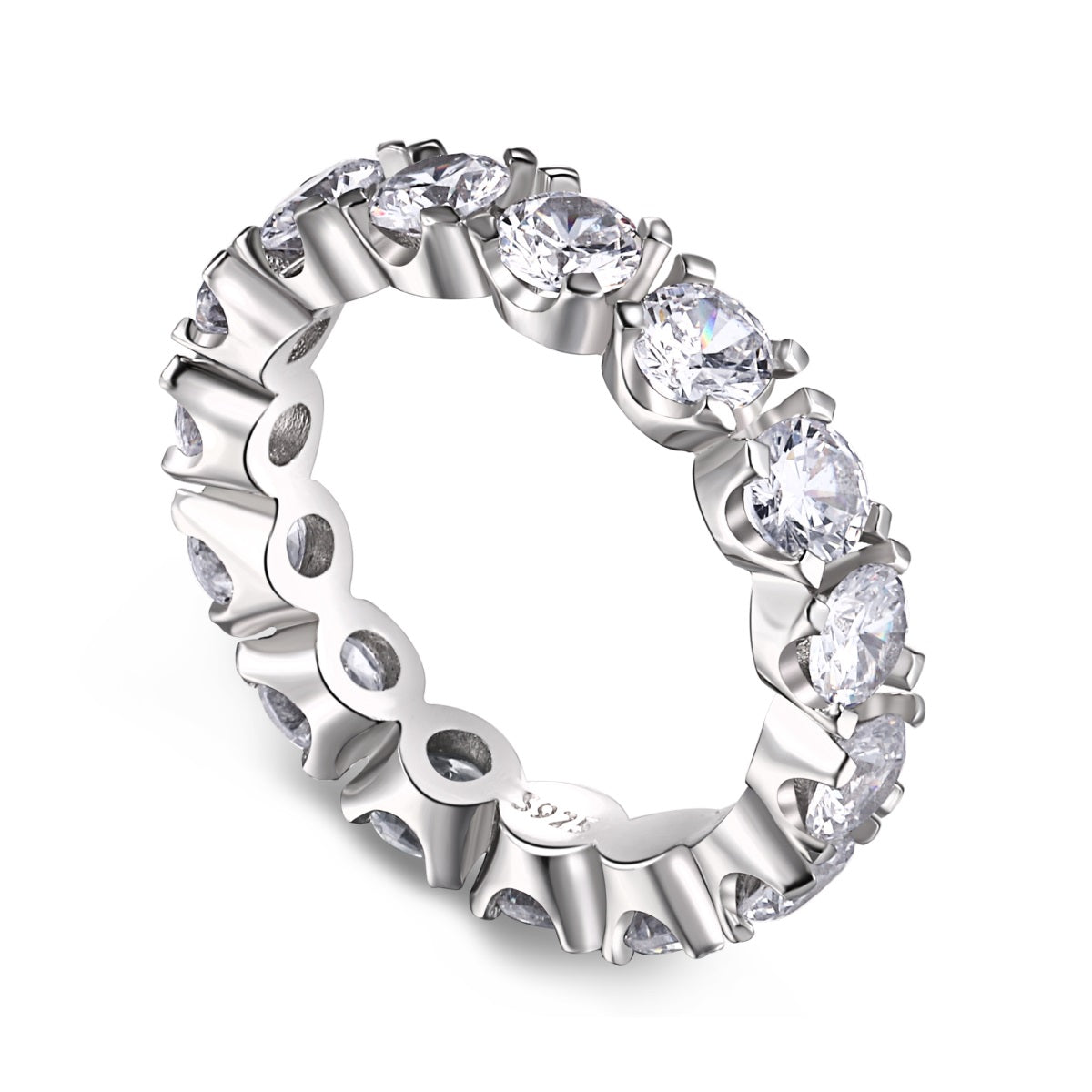 [Lumina Jewelry]Eternity Round Cut Tennis Ring