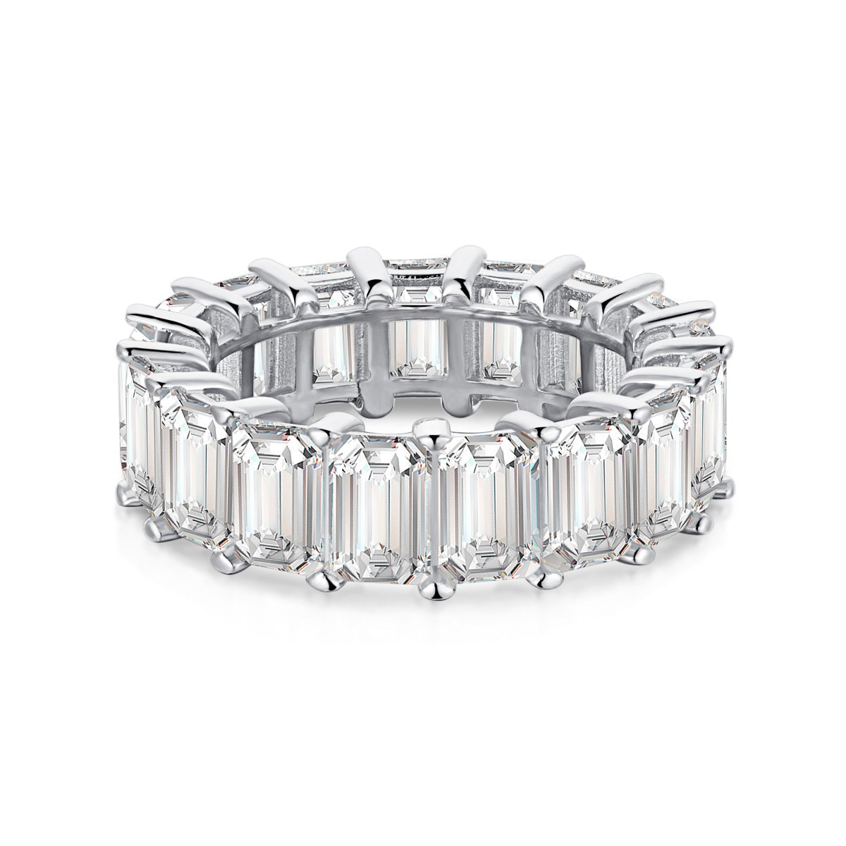 [Lumina Jewelry]0.75 Carat Elegant Emerald Cut Tennis Ring