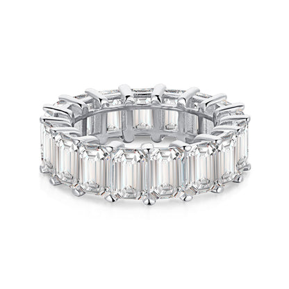 [Lumina Jewelry]0.75 Carat Elegant Emerald Cut Tennis Ring