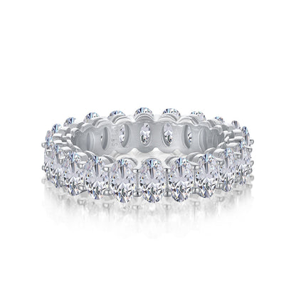 [Lumina Jewelry]Ornate Oval Cut Tennis Ring