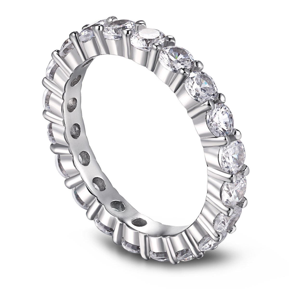 [Lumina Jewelry]Sparkling Round Cut Tennis Ring