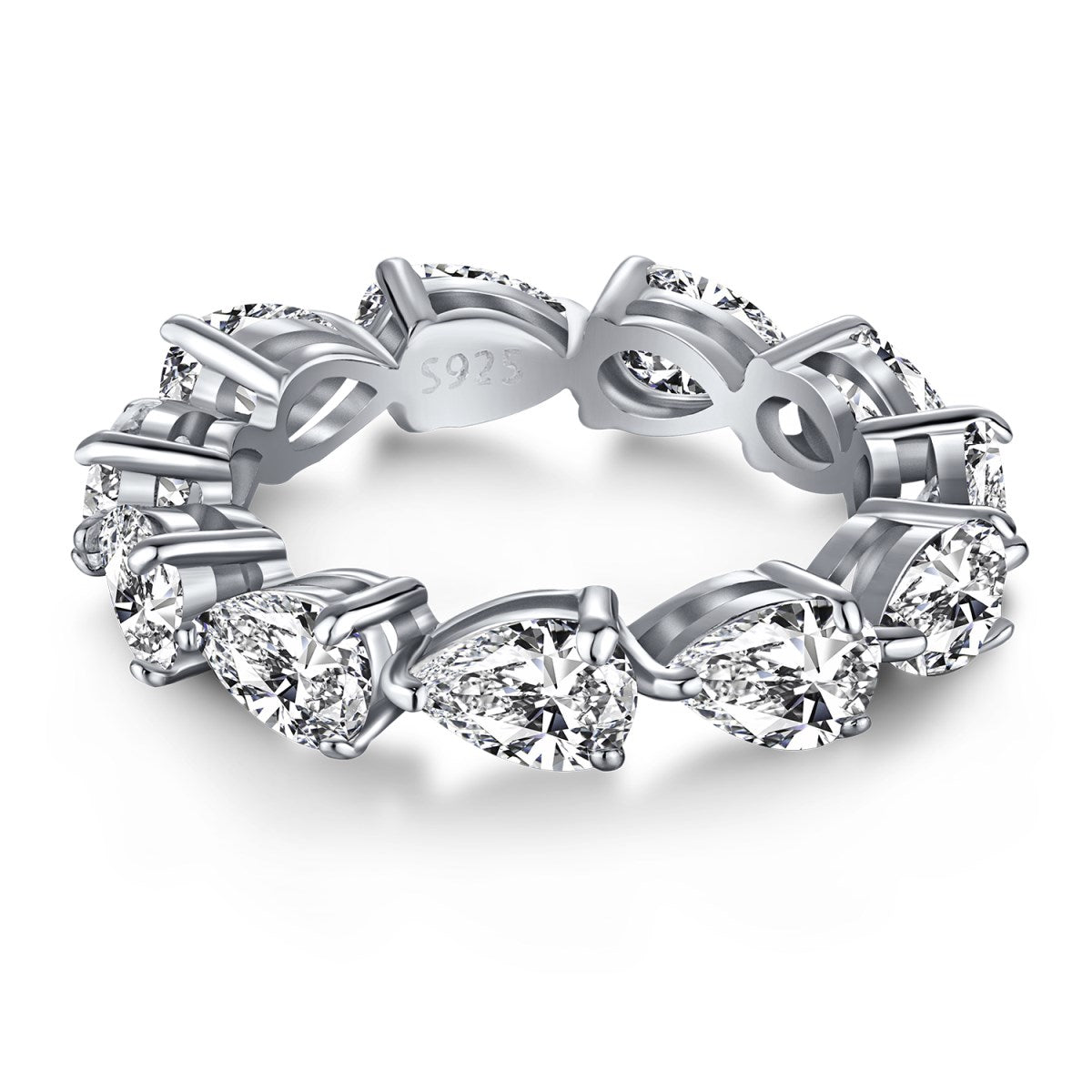 [Lumina Jewelry]Exquisite Pear Cut Tennis Ring