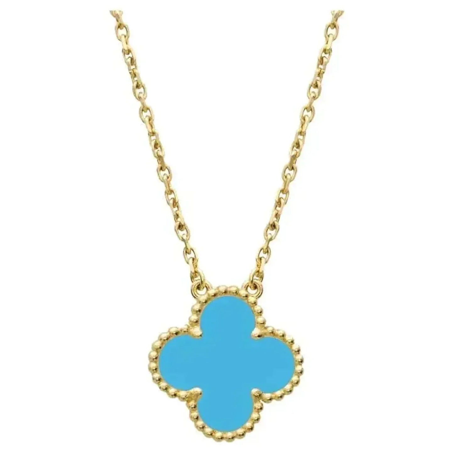[Lumina]CLOVER 15MM VINTAGE TURQUOISE NECKLACE