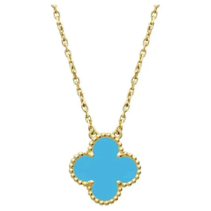 [Lumina]CLOVER 15MM VINTAGE TURQUOISE NECKLACE
