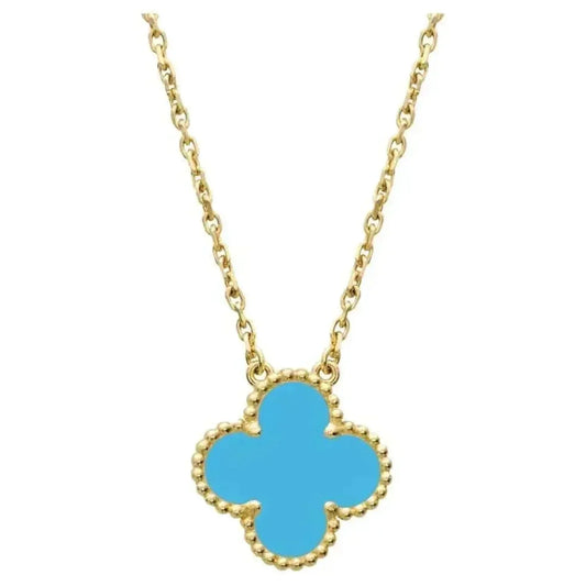 [Lumina]CLOVER 15MM VINTAGE TURQUOISE NECKLACE