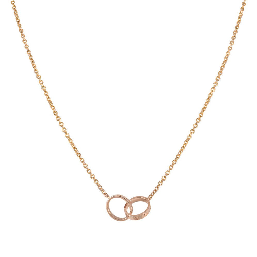 [Lumina]LOVE NECKLACE DOUBLE RING PINK GOLD