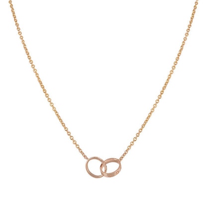 [Lumina]LOVE NECKLACE DOUBLE RING PINK GOLD