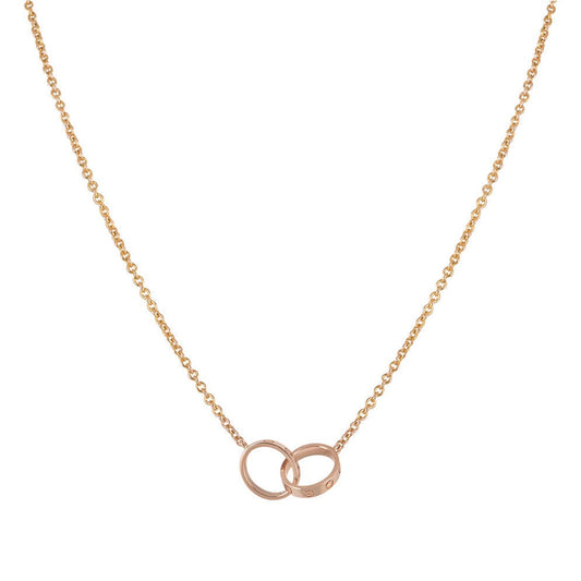 [Lumina]LOVE NECKLACE DOUBLE RING PINK GOLD
