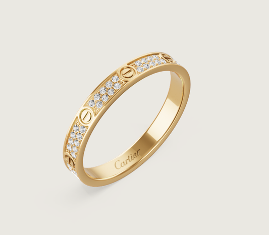 [Lumina]LOVE RING 2.6mm-wide full-diamond ring Gold