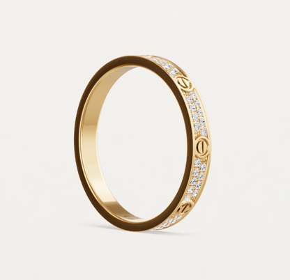 [Lumina]LOVE RING 2.6mm-wide full-diamond ring Gold