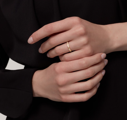 [Lumina]LOVE RING 2.6mm-wide full-diamond ring Gold