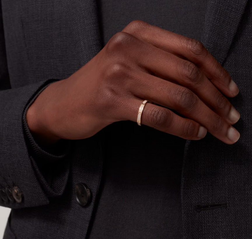 [Lumina]LOVE RING 2.6mm-wide full-diamond ring Gold