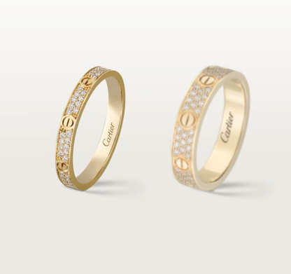 [Lumina]LOVE RING 2.6mm-wide full-diamond ring Gold