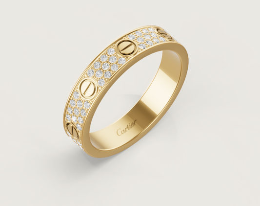 [Lumina]LOVE RING 4mm-wide full-diamond ring GOLD