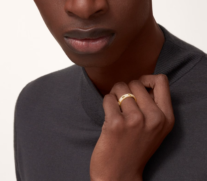 [Lumina]LOVE RING 4mm-wide full-diamond ring GOLD