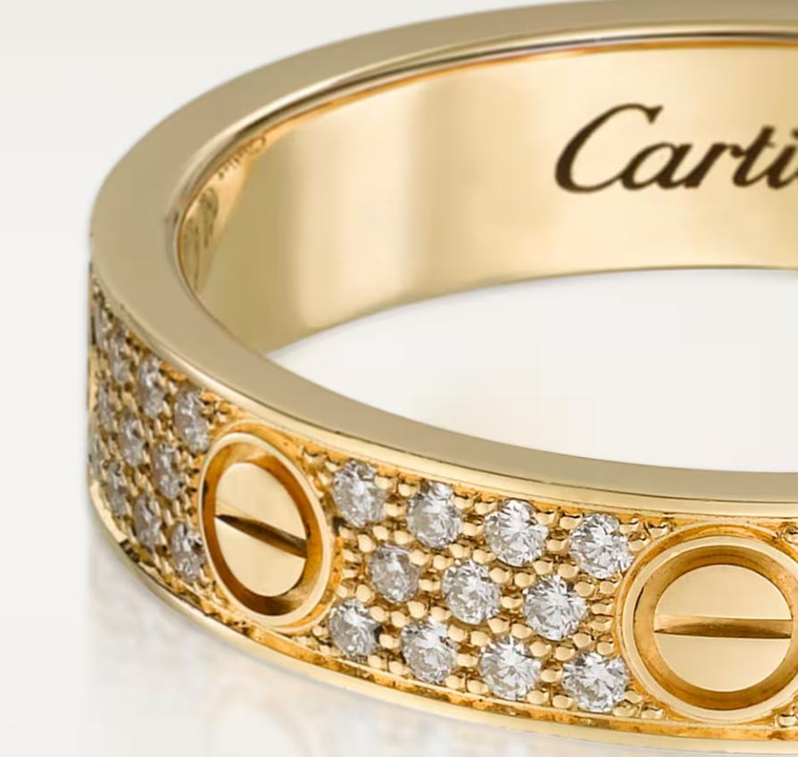 [Lumina]LOVE RING 4mm-wide full-diamond ring GOLD