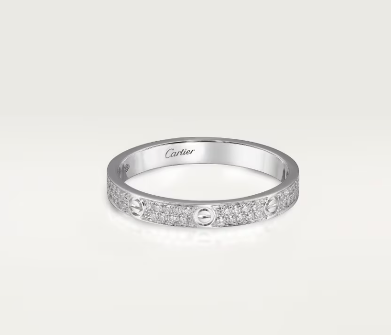 [Lumina]LOVE RING 2.6mm-wide full-diamond ring silver