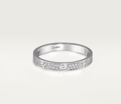 [Lumina]LOVE RING 2.6mm-wide full-diamond ring silver