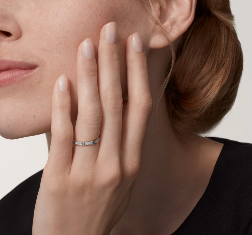[Lumina]LOVE RING 2.6mm-wide full-diamond ring silver