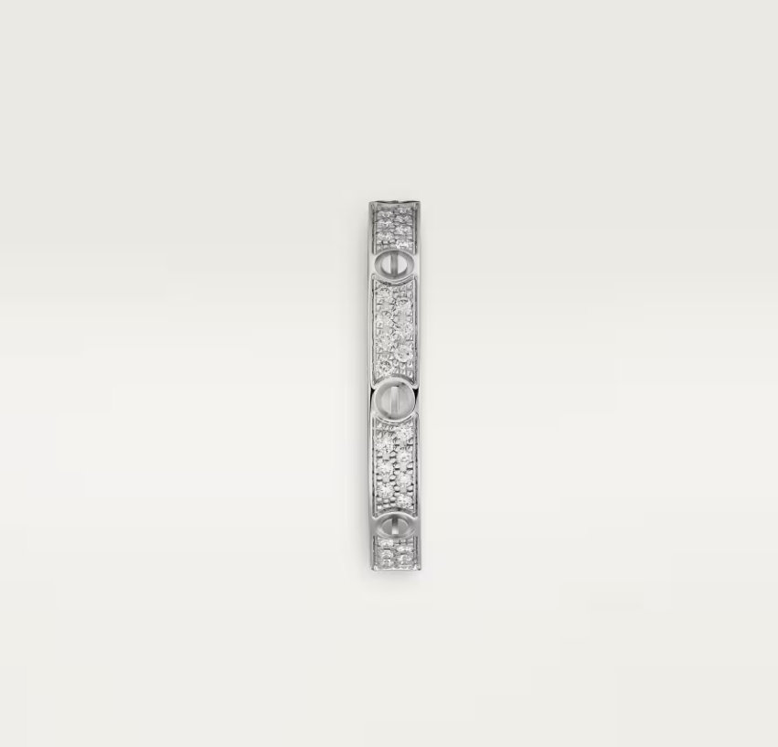 [Lumina]LOVE RING 2.6mm-wide full-diamond ring silver