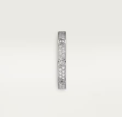 [Lumina]LOVE RING 2.6mm-wide full-diamond ring silver