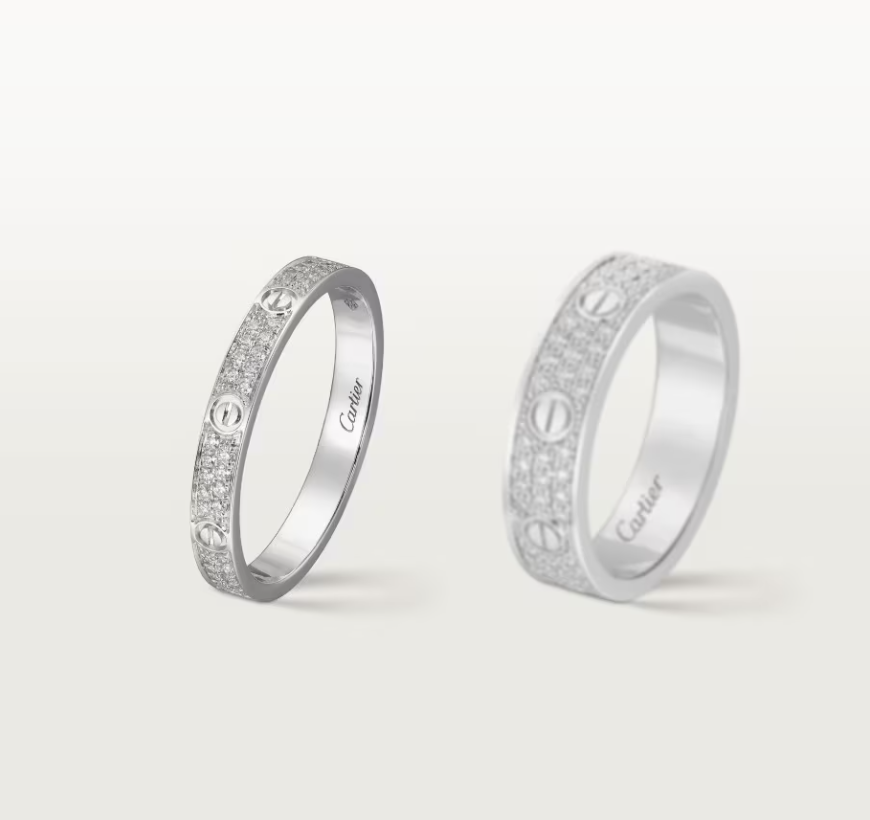 [Lumina]LOVE RING 2.6mm-wide full-diamond ring silver