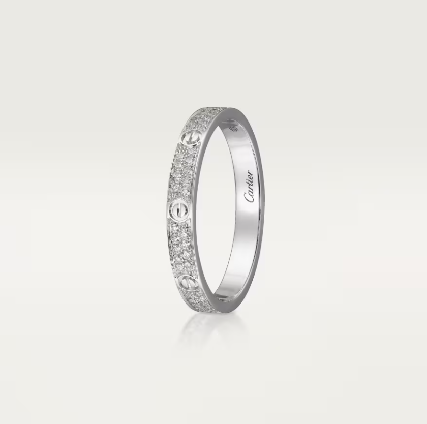[Lumina]LOVE RING 2.6mm-wide full-diamond ring silver