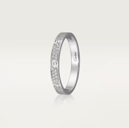 [Lumina]LOVE RING 2.6mm-wide full-diamond ring silver