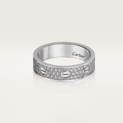 [Lumina]LOVE RING 4mm-wide full-diamond ring silver