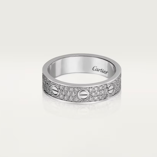 [Lumina]LOVE RING 4mm-wide full-diamond ring silver