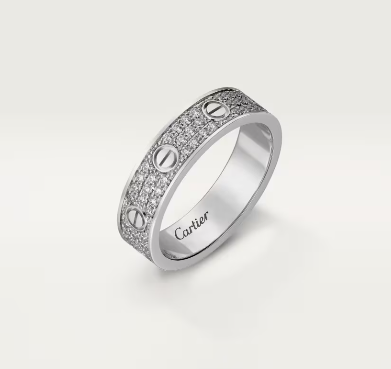 [Lumina]LOVE RING 4mm-wide full-diamond ring silver