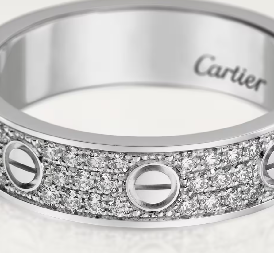 [Lumina]LOVE RING 4mm-wide full-diamond ring silver