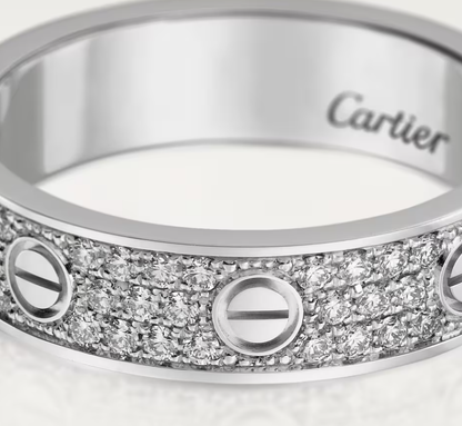 [Lumina]LOVE RING 4mm-wide full-diamond ring silver