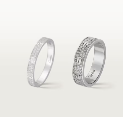 [Lumina]LOVE RING 4mm-wide full-diamond ring silver