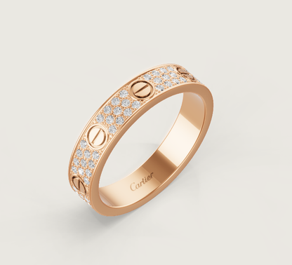 [Lumina]LOVE RING 4mm-wide full-diamond ring Lumina Gold