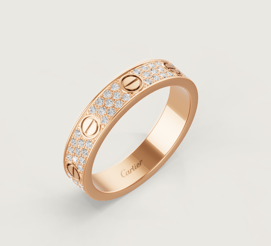 [Lumina]LOVE RING 4mm-wide full-diamond ring Lumina Gold