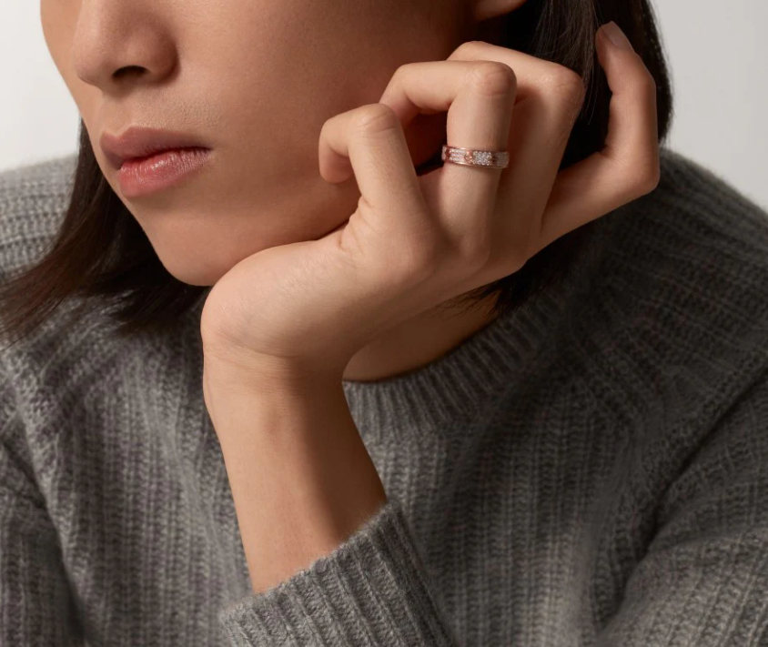 [Lumina]LOVE RING 4mm-wide full-diamond ring Lumina Gold