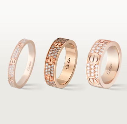 [Lumina]LOVE RING 4mm-wide full-diamond ring Lumina Gold