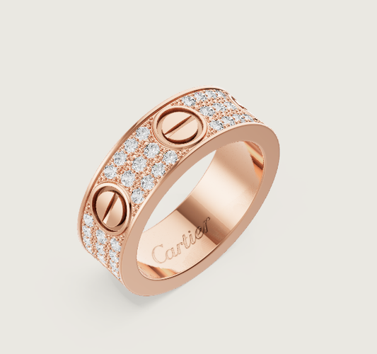 [Lumina]LOVE RING 6.5mm-wide full-diamond ring Lumina Gold